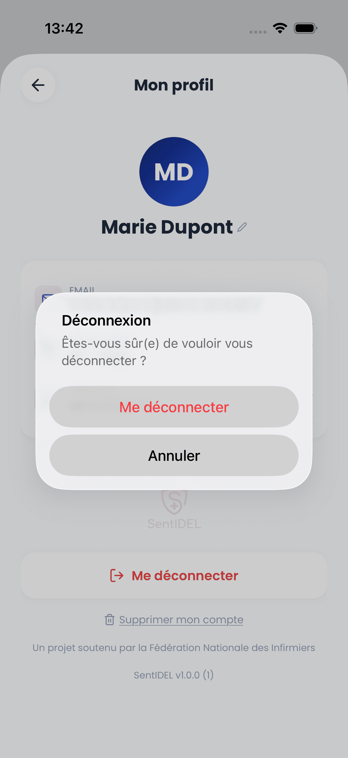 Confirmation d'alerte SentIDEL